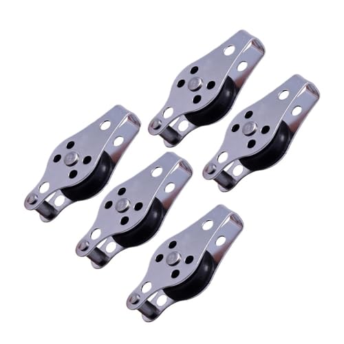 FRAOMHFW 1/2/5PCS 316 Edelstahl Riemenscheibe 60mm Blöcke Seilrolle Nylonscheibe Einzelne Zurröse for 2mm bis 8mm Seil(5PCS) von FRAOMHFW