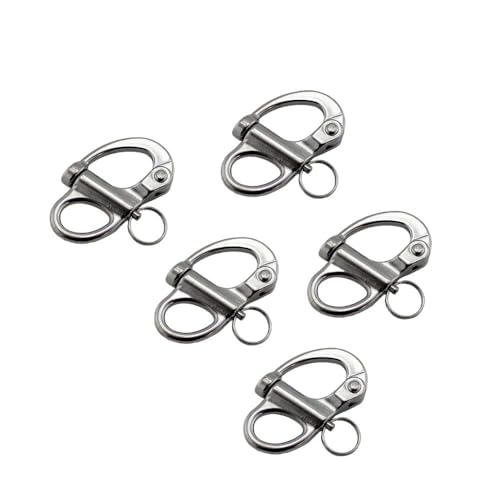 FRAOMHFW 5PCS 316 Edelstahl Quicke Release Feste Bail Snap Schäkel Mit Ring 35mm 52mm 69mm 96mm for Rigging Segeln Marine Boot(35mm) von FRAOMHFW