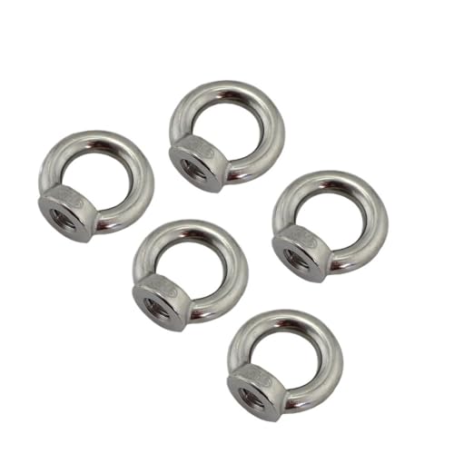 FRAOMHFW 5PCS DIN582 Hebeöse Mutter Schleife Loch Ring Gewinde Mutter Edelstahl 304 Und 316 M5 M6 M8 for Marine Seil Heben(DIN582 SS316,M6) von FRAOMHFW