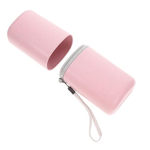 FRCOLOR 1 STK Waschbecher travel Toothbrush case Cup wash Zahnpasta Behälter Zahnpasta Halter zahnbürste Box Zahnbürstenträger Kapselzahnbürste Zahnpasta-Etui Aufbewahrungsbehälter pp Rosa von FRCOLOR