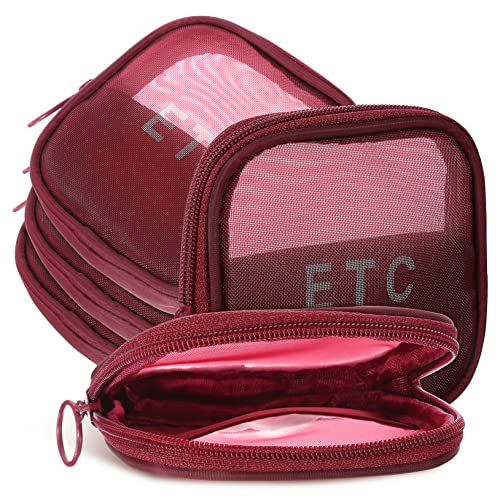 FRCOLOR 5-teiliges Kosmetiktaschen-Set Aus Netzstoff Reise-Make-up-Tasche Reißverschluss Kompakte Kulturtasche für Lippenstift von FRCOLOR