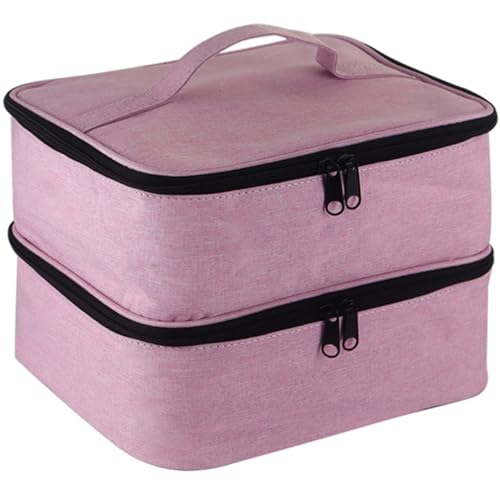 FRCOLOR für Nagellack Bastelaufbewahrung Make-up-Reisetasche Reise-Kosmetiktasche Kosmetiktasche Portable Cosmetic Bag Makeup Bags Make-up-Träger Kulturtaschen Nylon Rosa von FRCOLOR