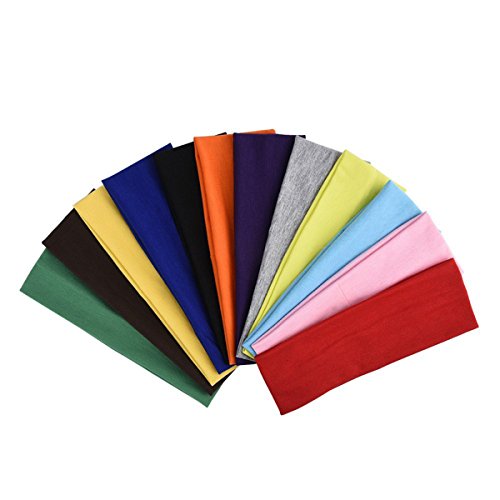 Frcolor Elastische Stirnbänder/Sport Yoga Anti-Rutsch Haarband für Frauen Männer 12pcs (gemischte Farben) von FRCOLOR