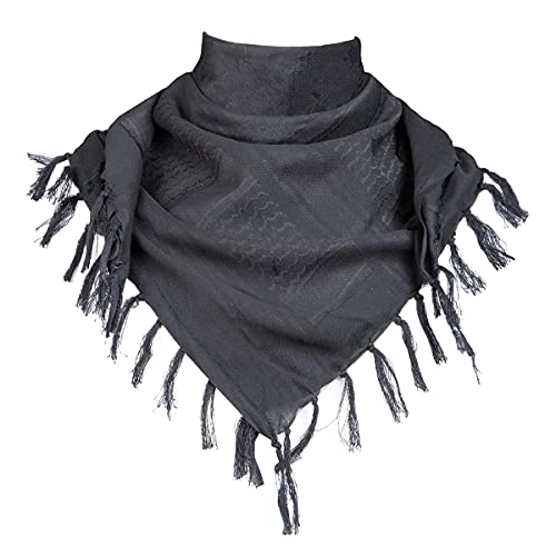 FREE SOLDIER 100% Baumwolle Shemagh Military Tactical Keffiyeh Desert Kopf Halstuch 110 x 110 cm Arab Wrap mit Quaste für Herren & Damen(Tarnung schwarz) von FREE SOLDIER