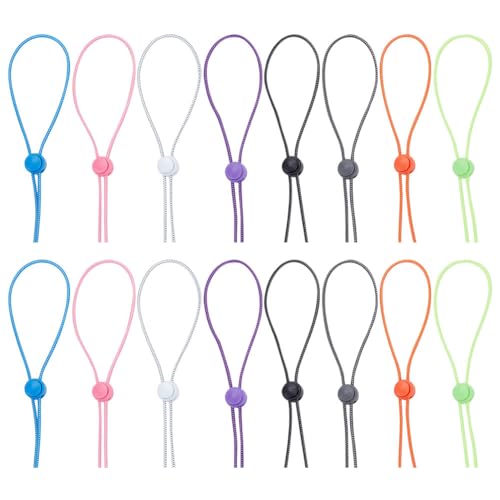 FREEBLOSS 16-Teiliges Bungee-Cord-Gurt-Set Für Schwimmbrillen, Bungee-Gurt-Brillen, Verstellbare Ersatz-Brillengurte, Ersatz-Schwimmbrillen-Gurt Mit Kordelverschluss-Klemme, Elastisches Brillenband von FREEBLOSS