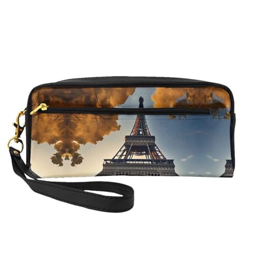 FRESQA Tragbare Mini-Make-up-Tasche, Motiv: helle Pilze, vielseitig und kompakt, perfekt für Ihre wichtigen Dinge, Schöner Eiffelturm Paris, Einheitsgröße von FRESQA