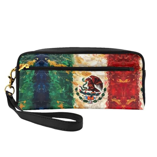 FRESQA Tragbare Mini-Make-up-Tasche, vielseitig und kompakt, perfekt für Ihre wichtigen Dinge, Mexikanische Flagge, Einheitsgröße von FRESQA