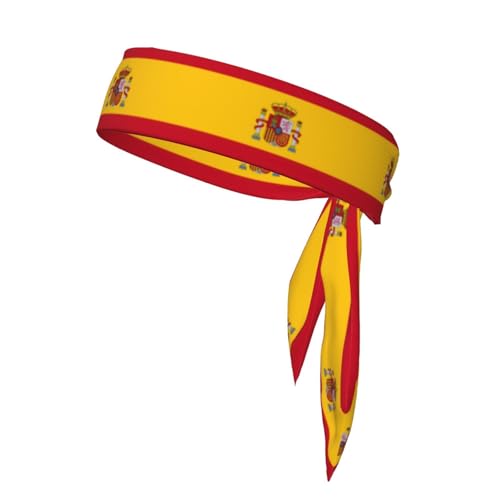 Modisches und bequemes Stirnband mit spanischer Flagge, für stilvolle Workout-Bekleidungszubehör von FRESQA