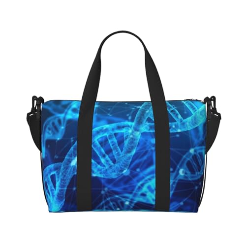 Vielseitige Reisetasche mit DNA-Kette, Fotodruck, ideal für Business, Sport, Wochenendaufenthalte, Schwarz, Einheitsgröße von FRESQA
