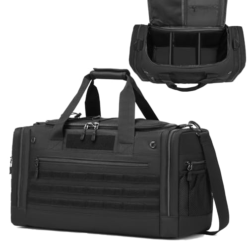 FRETHIND Herren Sporttasche mit 2 verstellbaren Trennwänden Reisetasche 45L Multifunktions Trainingstasche für Sauna, Fitness, Fußball, Basketball Schwarz von FRETHIND