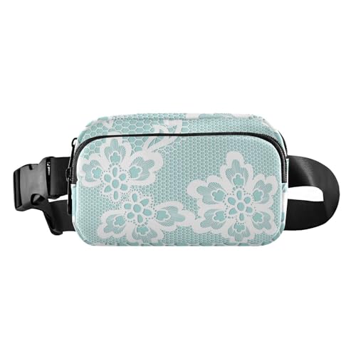 Damen Herren Brusttasche Gürteltasche modisch wasserabweisend Crossbody Tasche Hüfttaschen mit verstellbarem Gurt für Workout Laufen Wandern Hochzeit Spitze Blume, Hochzeits-Spitzen-Blume, 1 Size von FRODOTGV