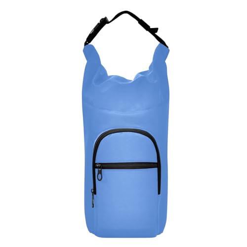 FRODOTGV Blaue einfache Wasserflaschen-Tragetasche, platzsparend, 50 ml, 61 ml, 32 ml, 1,2 l, Wanderausrüstung, Wasserflaschen, Rucksack von FRODOTGV