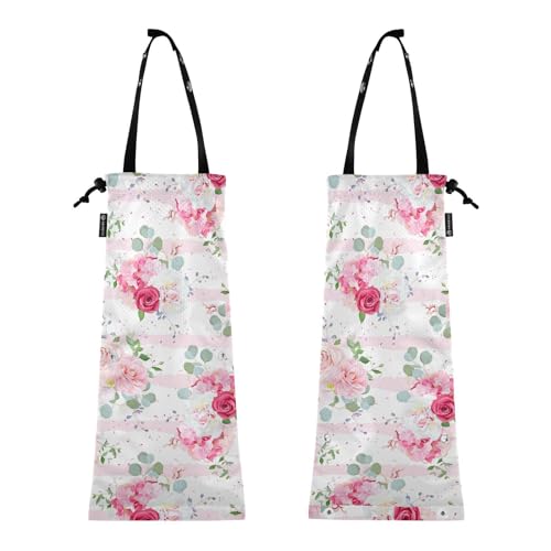 FRODOTGV French Floral Adventure Car Can Trash Bag Hanging Trash Bags for Cars with Elastic Opening Garbage for Car Car Garbage Bin 2 Pack Collapsible von FRODOTGV