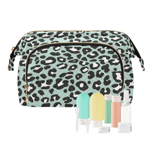 FRODOTGV Kosmetiktasche, buntes lustiges Leoparden-Design, Kosmetiktasche, Reisetasche, wasserdicht, Damen-Münzgeldbörse, Reisezubehör, Buntes lustiges Leoparden-Design, 1 Size von FRODOTGV