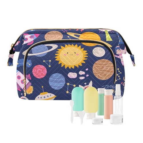 FRODOTGV Kosmetiktaschen, niedliches Weltraum-Babyblau, Make-up-Taschen, leichte Kosmetiktasche für Geldbörse, Reisezubehör, Cute Space Babyblau, 1 Size von FRODOTGV