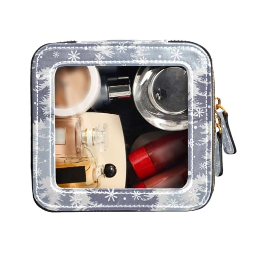 FRODOTGV Transparente Reise-Make-up-Tasche, Reisetaschen für Toilettenartikel, Reise-Kosmetikkoffer, Weihnachtsbaum-Silhouette, Weihnachtsbaum-Silhouette, 1 Size von FRODOTGV