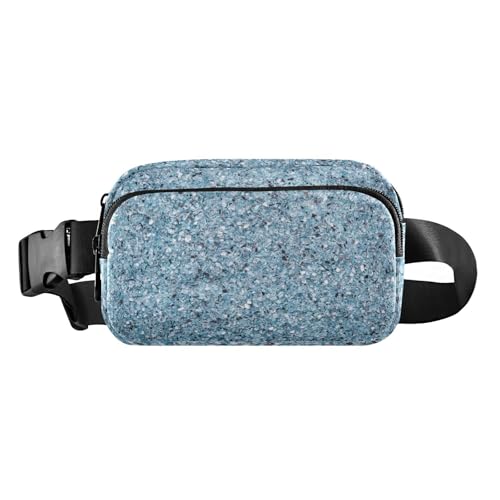 Modische Gürteltasche, Crossbody-Tasche, mit Sichtfenster, blaue Glasstruktur, für Damen und Herren, wasserabweisend, mit Reißverschluss, mit verstellbarem Riemen für Reisen, Laufen, Wandern, Blaue von FRODOTGV