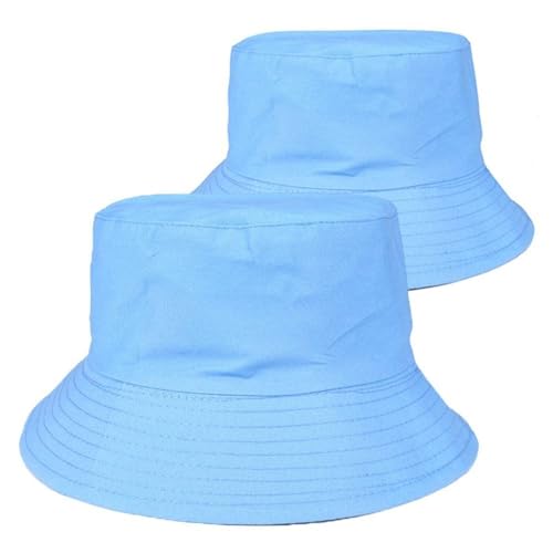 Eimer HüTe Baumwolle Sommer Faltbare Eimer Hut Unisex Frauen Im Freien Sonnenschutz Hut Reine Farbe Angeln Jagd Kappe Männer Becken Chapeau Strand Kappe Zum Wandern, Golfen, Safari, Angeln(Blue,Adult( von FROLDDRW