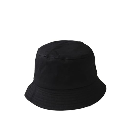 Eimer HüTe Baumwolle Sommer Faltbare Eimer Hut Unisex Frauen Im Freien Sonnenschutz Hut Reine Farbe Angeln Jagd Kappe Männer Becken Chapeau Strand Kappe Zum Wandern, Golfen, Safari, Angeln(Black,Child von FROLDDRW