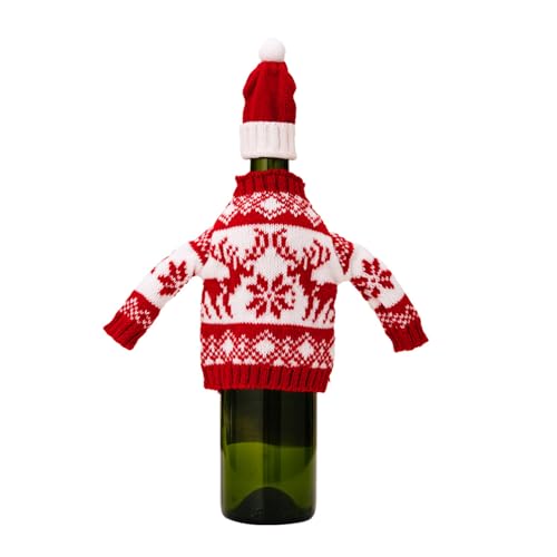 FROMCEO Weihnachtliche Weinflaschenabdeckungen, Weinflaschen-Kleidung für festliche Feiern, Café oder Restaurant, schöne Abdeckung von FROMCEO