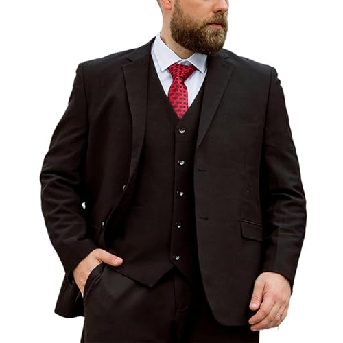 FRULP Herren-Blazer, 2-teilig Smoking Kleid Jacke Business Lässig Locker Übergröße Anzug-Set, Hochzeitsbankett Kleid Gentleman Kleidung, Oberteil Und Hose,6XL,Black FRULP Herren-Blazer, 2-teilig Smoking Kleid Jacke Business Lässig Locker Übergröße Anzug-Set, Hochzeitsbankett Kleid Gentleman Kleidung, Oberteil Und Hose,6XL,Black von FRULP