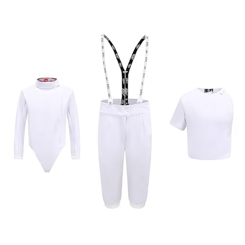 FSADYANG Fechtausrüstung, Fechtuniform, Unisex-Fechtuniform, 450N Stichfester Fechtanzug aus Eisseide, 3-teiliges Set für Florett, Degen und Säbel – Unisex(56 (Left Hand)) von FSADYANG