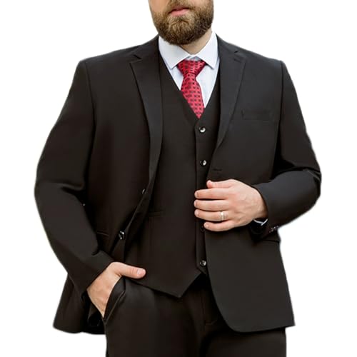 FSDIYU Anzug Herren, 3-teiliger, lockerer Anzug, klassischer, formeller Business-Hochzeitsanzug, für Bankette, Abschlussbälle, Partys, Blazer, Weste, Hose, Anzüge, 60,Black FSDIYU Anzug Herren, 3-teiliger, lockerer Anzug, klassischer, formeller Business-Hochzeitsanzug, für Bankette, Abschlussbälle, Partys, Blazer, Weste, Hose, Anzüge, 60,Black von FSDIYU