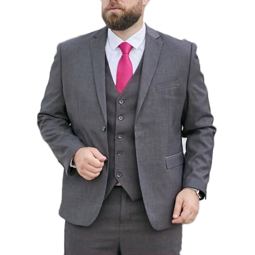 FSDIYU Anzug Herren, 3-teiliger klassischer einfarbiger lockerer Anzug formelle Business-Anzüge, für Hochzeiten, Bankette, Bälle, legere Partys, Herren-Blazer, Weste, Hose, Anzug von FSDIYU