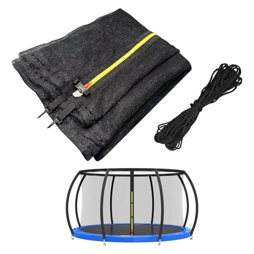 FSDIYU Trampolin Ersatznetz Sicherheitsnetz, 10/12/14 FT UV-beständiges Umzäunungsnetz für Trampoline mit Reißverschlüssen und Schnallen, Passend für 8 Stangen, runde Rahmen, Trampoline, Zubehör von FSDIYU