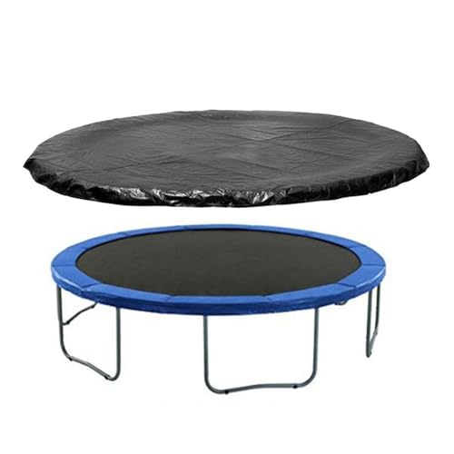 FSDIYU Trampolinabdeckung, Runde 12-Fuß-Trampolin-Schutzhülle, wasserdichte, regenfeste, UV-beständige und verschleißfeste Trampolin-Abdeckung für den Außenbereich,12FT 3.66 Meters,Black von FSDIYU