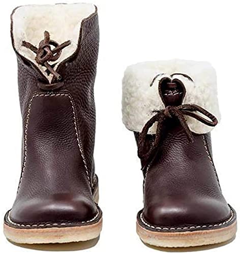 Stiefel für Damen,Vintage Buttery-Soft wasserdichte Stiefel mit Wollfutter (Coffee,41) von FSGREO