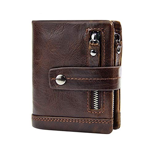 FSJMTQTS Herren Geldbörse Weiches Leder Geldbörse Vintage Geldbörse Kreditkartenetui Halter für Freund, coffee, 9.5x2.5x11.5cm von FSJMTQTS