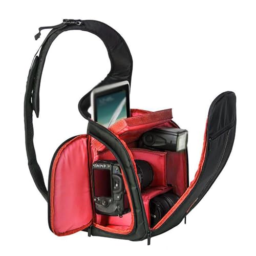 FSJMTQTS Kameratasche Outdoor-Kameratasche, Schulter-/Crossbody-DSLR-Kameratasche für Reisen(rot) von FSJMTQTS