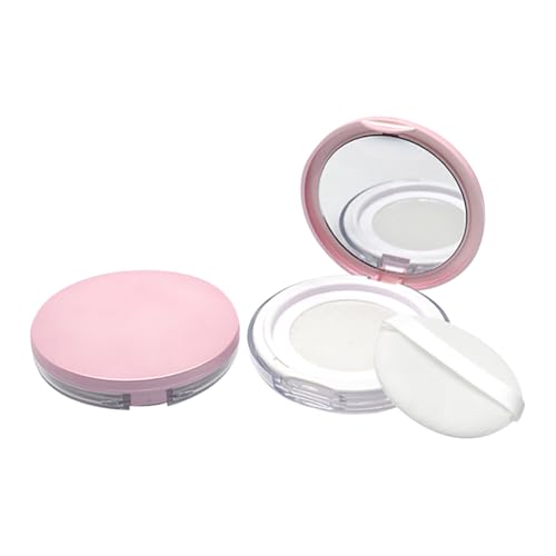 2 Stück 3 g nachfüllbare Puder-Make-up-Behälter, leer, lose Puderdose, Puder, kompakte Reiseetui, Kunststoff, Kosmetik-Puderbehälter mit Puff-Spiegel und elastischem Netzsieb, rose, Capacity:3g von FSSTUD