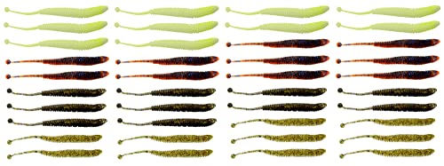 40 FTM Omura Baits Snake 8,4cm 1,4g Bubble Gum - Angelköder Set für Forelle, Gummiköder, Forellenköder, Forellenwürmer, Jigs zum Forellenfischen von FTM