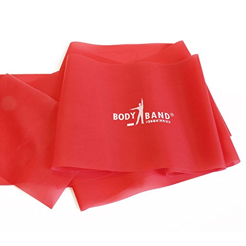 FTM Dittmann Bodyband ROT, 10m, mittel, inkl Übungsflyer, Fitnessband für Krafttraining, Physiotherapie, Krankengymnastik von FTM