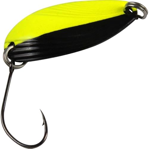 FTM Spoon Break 2,2g - Blinker zum Spinnfischen auf Forellen, Forellenblinker zum Forellenangeln am Forellensee, Spoonblinker, Farbe:gelb-schwarz/schwarz FTM Spoon Break 2,2g - Blinker zum Spinnfischen auf Forellen, Forellenblinker zum Forellenangeln am Forellensee, Spoonblinker, Farbe:gelb-schwarz/schwarz von FTM