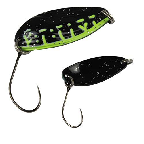 FTM Spoon Break 2,2g - Blinker zum Spinnfischen auf Forellen, Forellenblinker zum Forellenangeln am Forellensee, Spoonblinker, Farbe:grün-schwarz FTM Spoon Break 2,2g - Blinker zum Spinnfischen auf Forellen, Forellenblinker zum Forellenangeln am Forellensee, Spoonblinker, Farbe:grün-schwarz von FTM