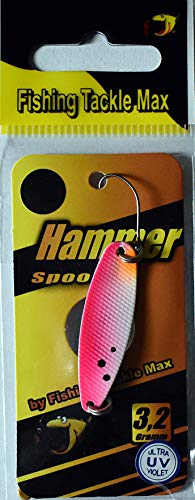 FTM Spoon Hammer Blinker 3,2g - Forellenblinker, Farbe:Salmon red White UV/Black von FTM