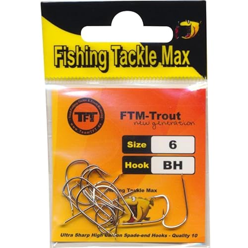 FTM TFT Fishing Tackle Max Haken Bienenmade Bienenmadenhaken Gr. 6 Nickel Verschränkt 8361006 Forellenhaken Haken für Forelle von FTM