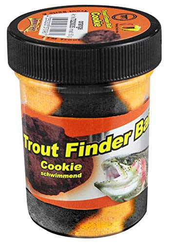 FTM TFT Trout Finder Bait Cookie Glitter Paste 50g Schwarz Orange Schwimmend 7323028 Forellenteig Forellenpaste Teig Paste von FTM