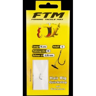 Fishing Tackle Max Hair Rig Quickstop 0,18mm Widerhaken Gr. 14 von FTM