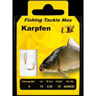 Fishing Tackle Max Haken geb. Karpfen 06 / 0,30Ø Inh.10 Stk. von FTM