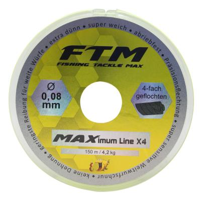 Fishing Tackle Max Schnur MAXimum X4 Ø 0,08 mm 4,2 kg von FTM