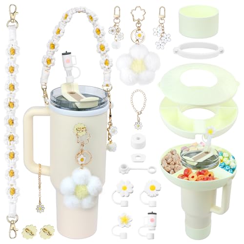 FTUREERA 17 Stück Stanley Cup Zubehör, Snackschale mit Deckel für Stanley Cup 40oz, Stanley Cup Accessories 3 Auslaufsichere Silikonstopfen, 4 Strohhalm Abdeckung, 4 Anhänger, 1 Griff Riemen, Beige FTUREERA 17 Stück Stanley Cup Zubehör, Snackschale mit Deckel für Stanley Cup 40oz, Stanley Cup Accessories 3 Auslaufsichere Silikonstopfen, 4 Strohhalm Abdeckung, 4 Anhänger, 1 Griff Riemen, Beige von FTUREERA