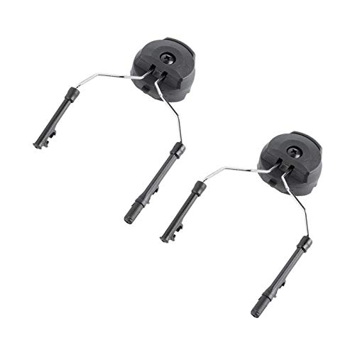 Helmschienenadapter, 2 Stück POM+ Edelstahl Helm Arc Rail Suspension Headset ARC Rail Adapter Aufhängung Kopfhörerhalterung Unterstützung für Comtac Headset, Schwarz(Schwarz) von FTVOGUE