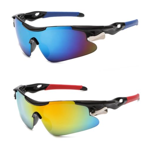 FTXanty 2 Stück Sportbrille Herren Damen Sonnenbrille Rennrad Brille Laufbrille Fahrradbrille UV400 Schutzbrille Moden Radsportbrille zum Laufen Skifahren Outdoor Sportarten FTXanty 2 Stück Sportbrille Herren Damen Sonnenbrille Rennrad Brille Laufbrille Fahrradbrille UV400 Schutzbrille Moden Radsportbrille zum Laufen Skifahren Outdoor Sportarten von FTXanty