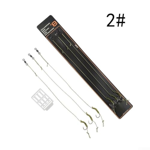 Hochleistungs-Karpfen-Haar-Rigs mit gebogenen Widerhaken und essentiellen Rig-Stops für Angler (1 Packung #2) von FUANA