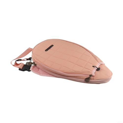 FUBESK Umhängetasche für Tennisschläger / Schlägerschutz, bequemes Crossbody-Design, starkes Polyester, vielseitig einsetzbar, passend für Tennis, Badminton, Pickleball-Schläger (Rosa) von FUBESK