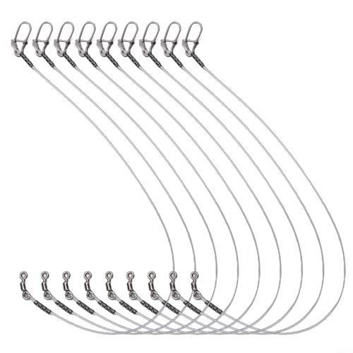 Fluorkohlenstoff-Angelschnur, 718 kg, mit Schnellverschluss-Wirbel für reibungslose Rotation und minimales Verdrehen, 14 kg, 30 cm von FUBESK